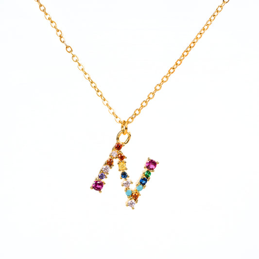 Collar Letra N Zirconia