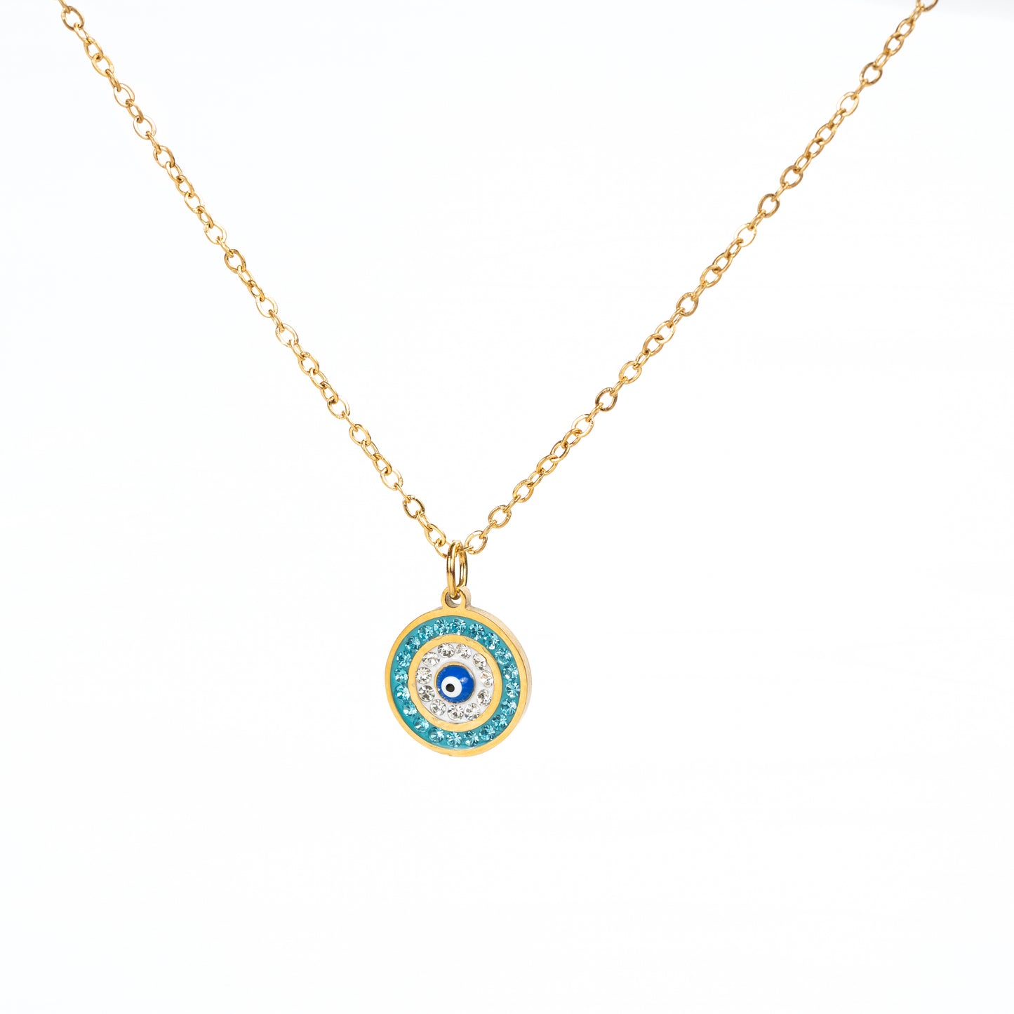 Collar de ojo con Zirconia azul