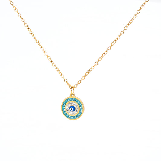 Collar de ojo con Zirconia azul
