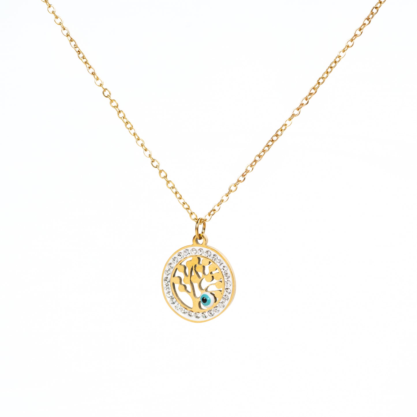 Collar Árbol de trebol Dorado