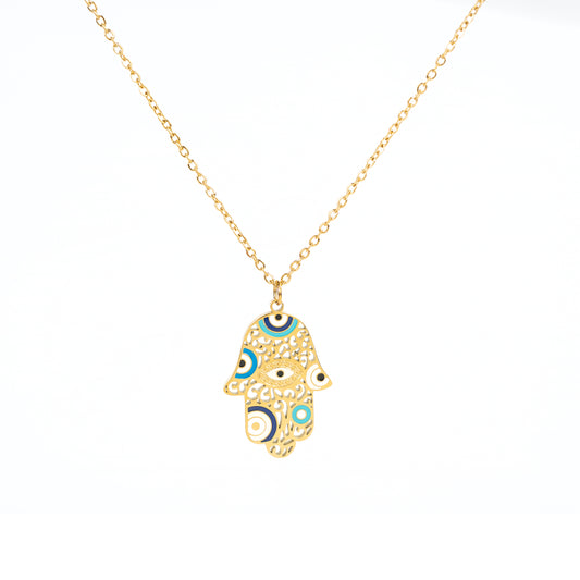Collar mano de Ojo Suerte
