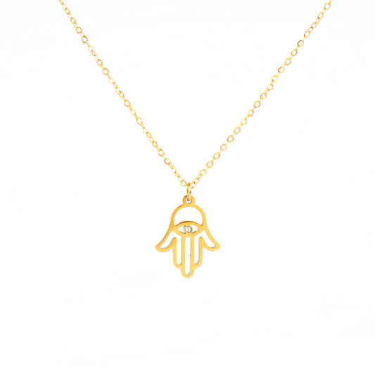 Collar Mano con ojo Zirconia