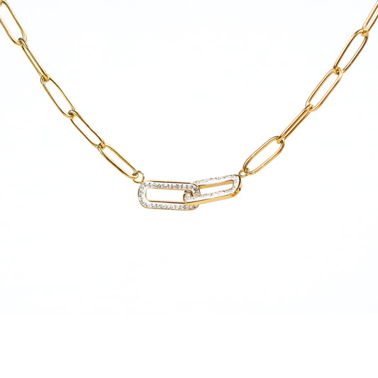 Collar Con zirconia Dorado