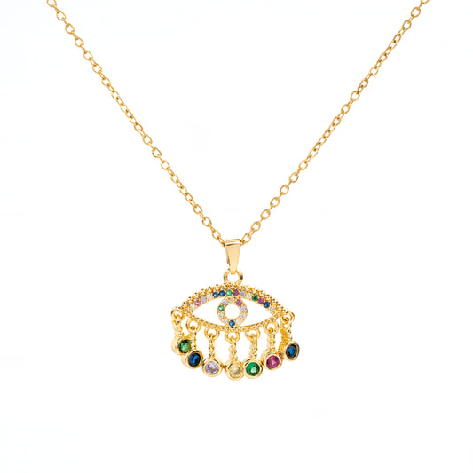 Collar Ojo Zirconia Dorado