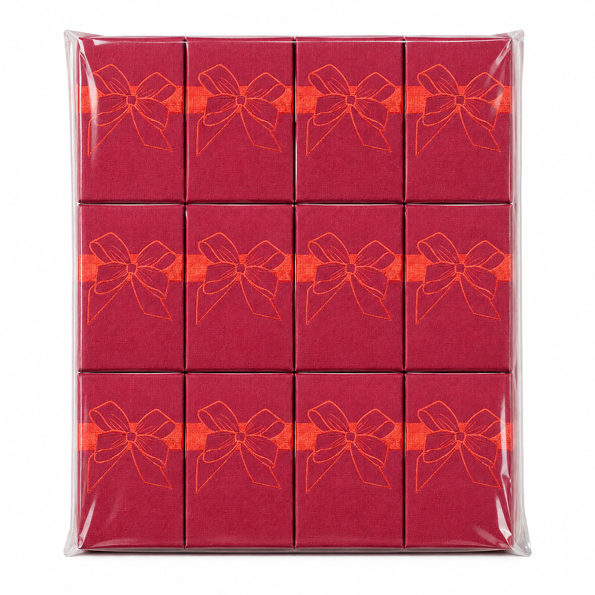 Caja de Regalo con Lazo (Pack 24 Und) - 2 Colores - Rojo
