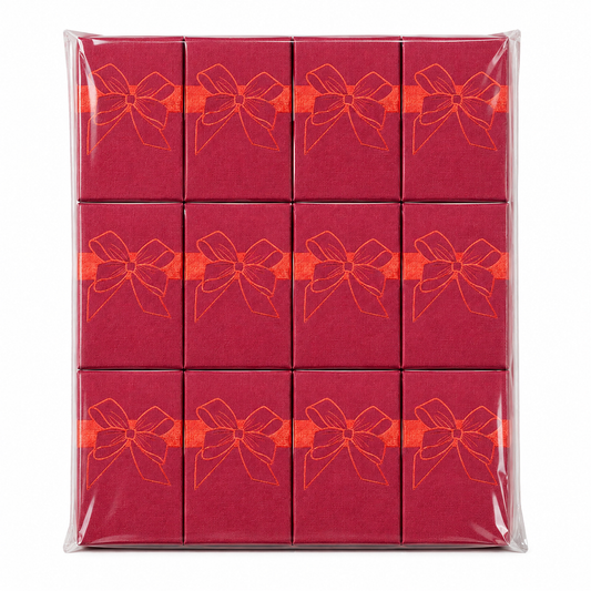 Caja de Regalo con Lazo (Pack 24 Und) - 2 Colores - Rojo