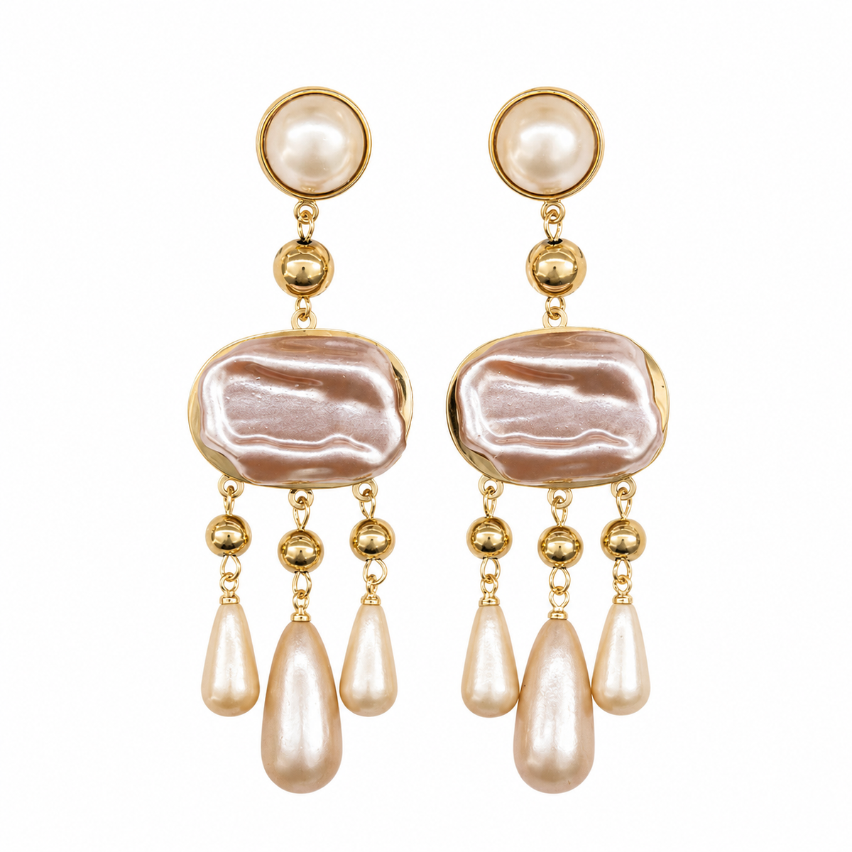 Pendientes con esmalte dorados