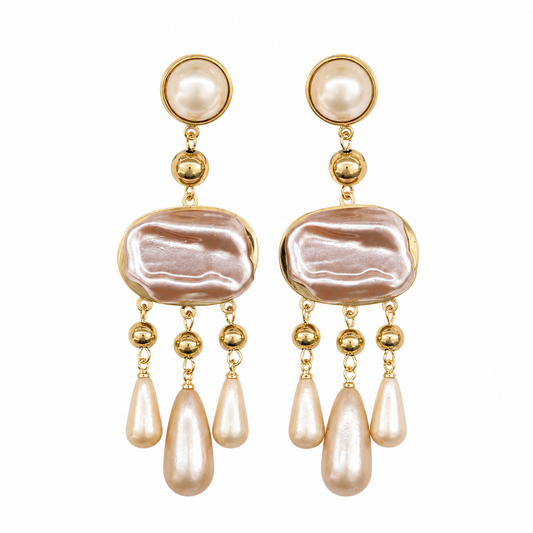 Pendientes con esmalte dorados