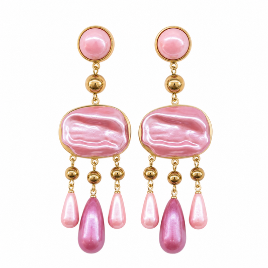 Pendientes con esmalte dorados